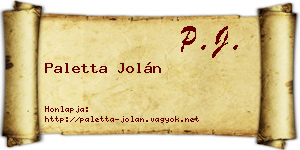 Paletta Jolán névjegykártya